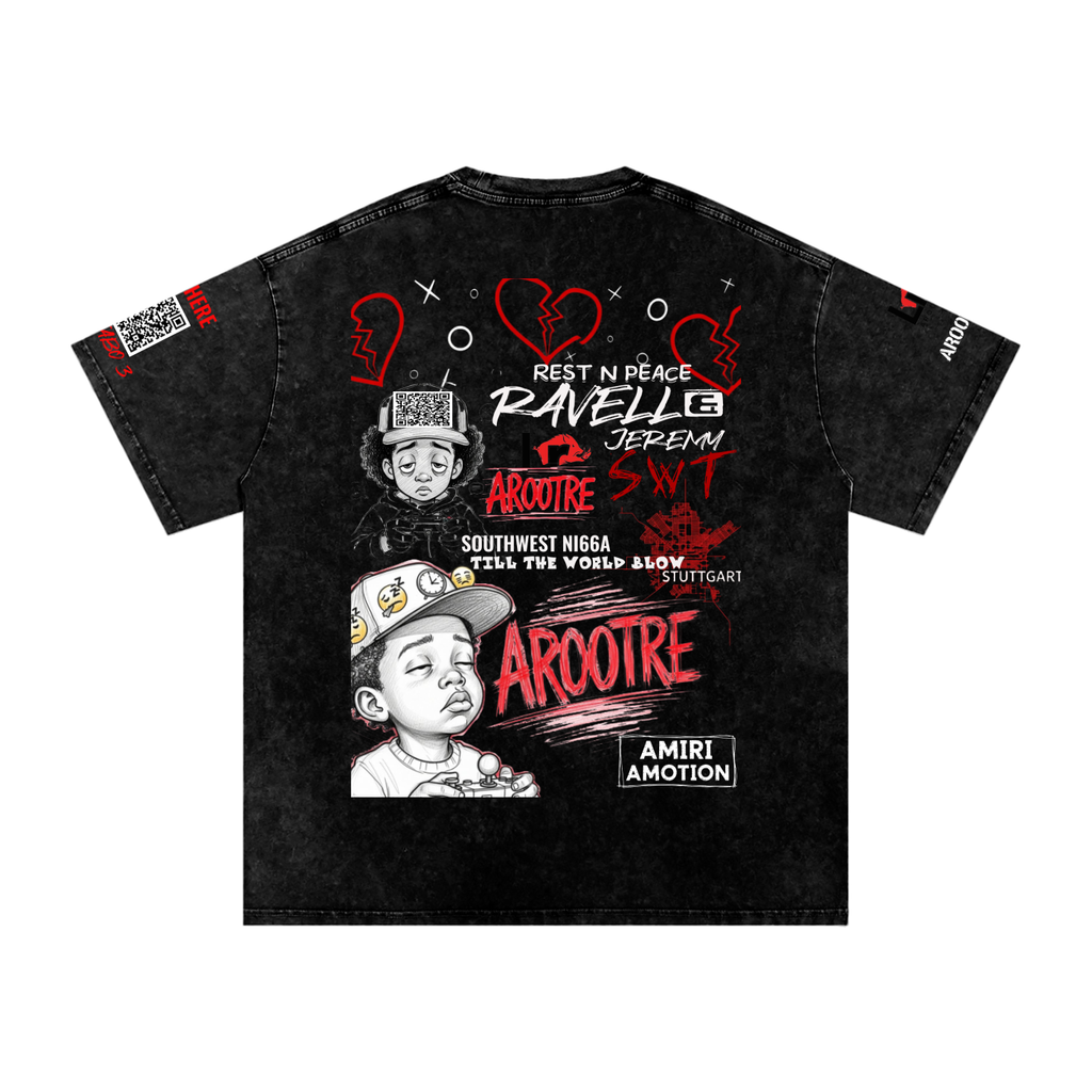 Snow Washed Oversized Cotton T-Shirt