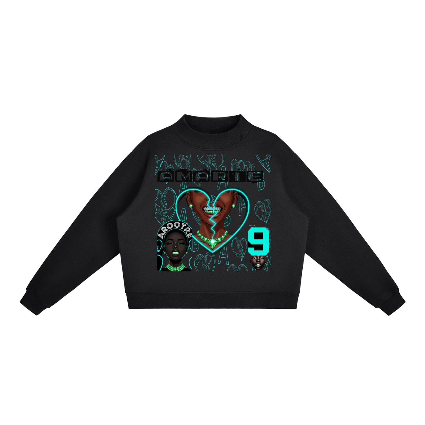 Essential Fleece Mock-Neck Crew Sweatshirt