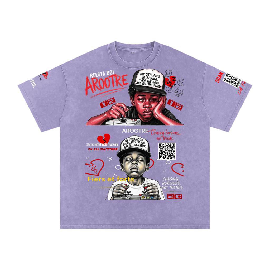 Snow Washed Oversized Cotton T-Shirt