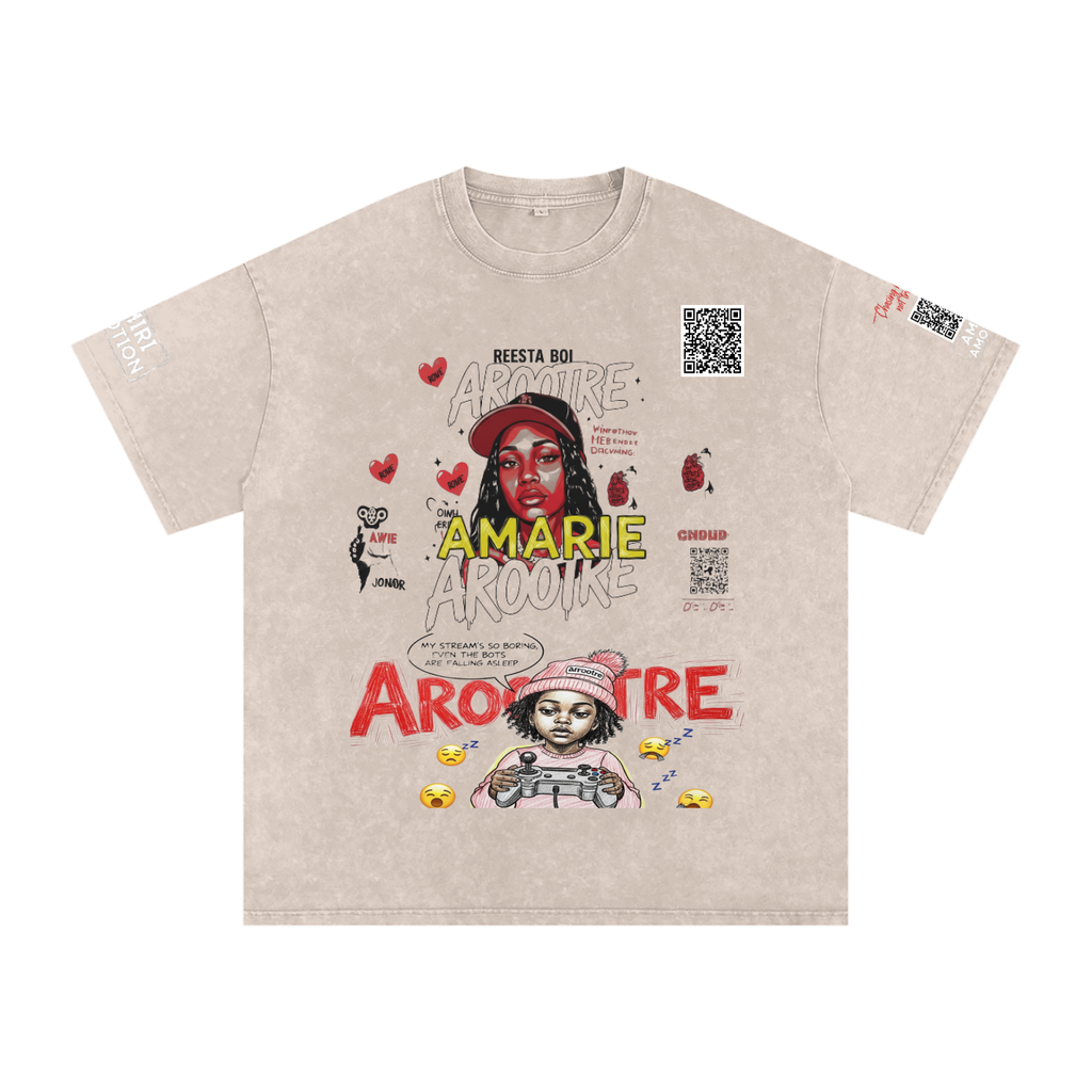 Snow Washed Oversized Cotton T-Shirt