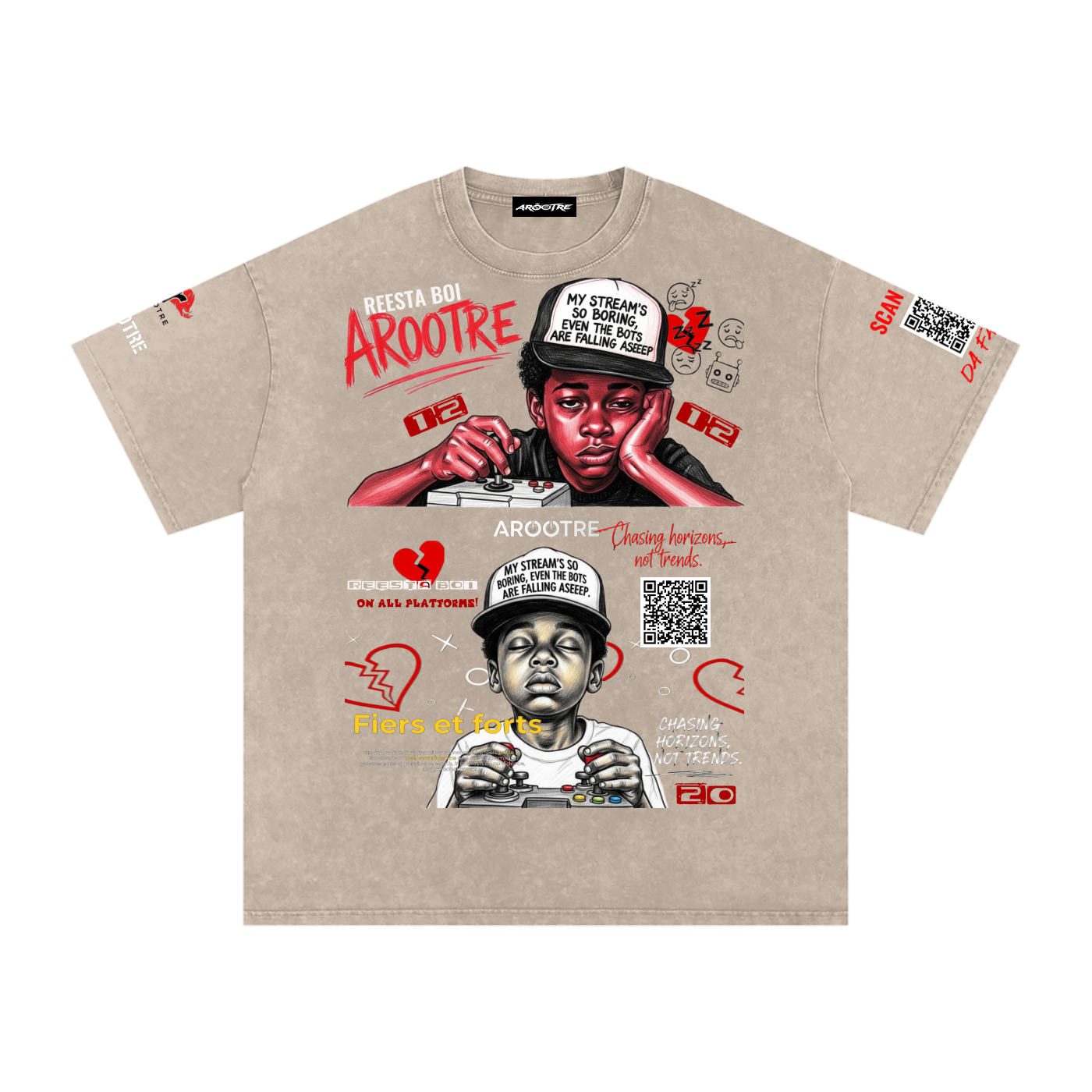 Snow Washed Oversized Cotton T-Shirt