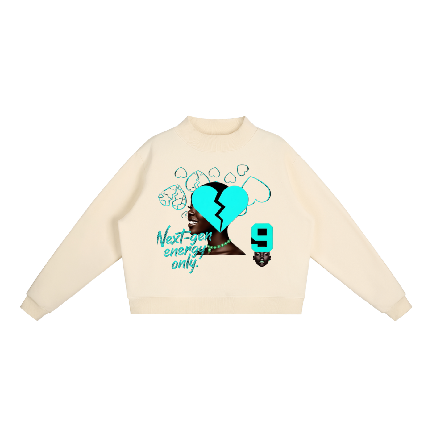 Essential Fleece Mock-Neck Crew Sweatshirt