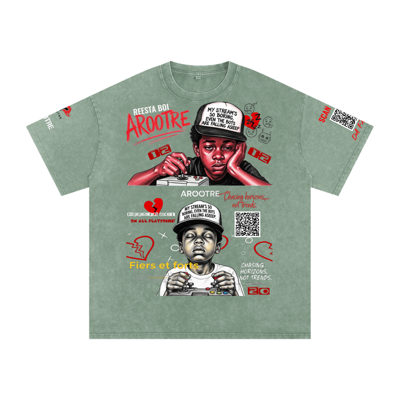 Snow Washed Oversized Cotton T-Shirt