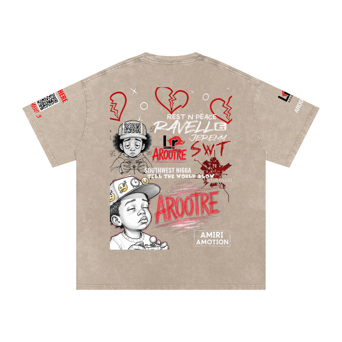 Snow Washed Oversized Cotton T-Shirt