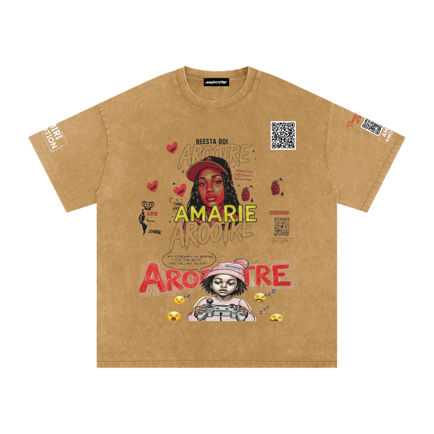 Snow Washed Oversized Cotton T-Shirt