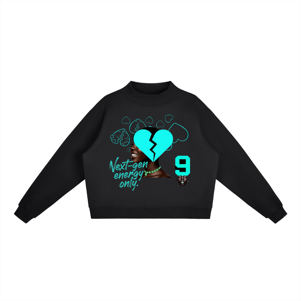 Essential Fleece Mock-Neck Crew Sweatshirt