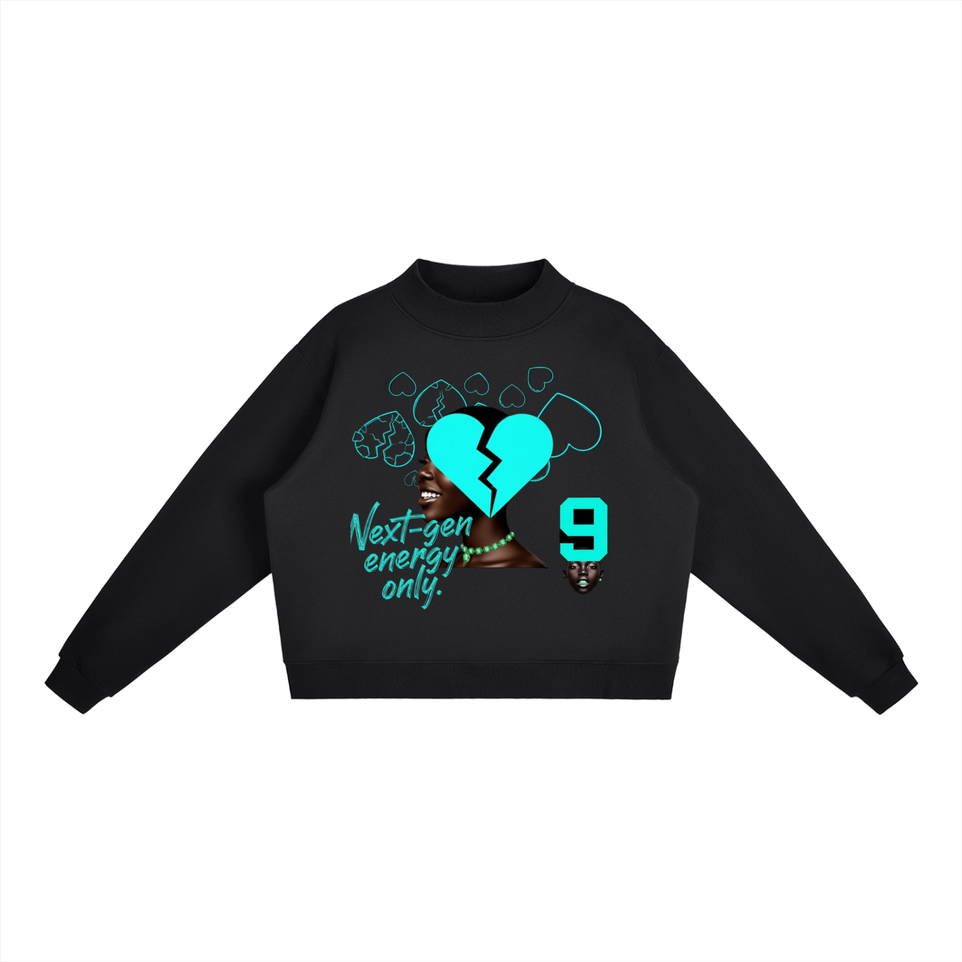 Essential Fleece Mock-Neck Crew Sweatshirt