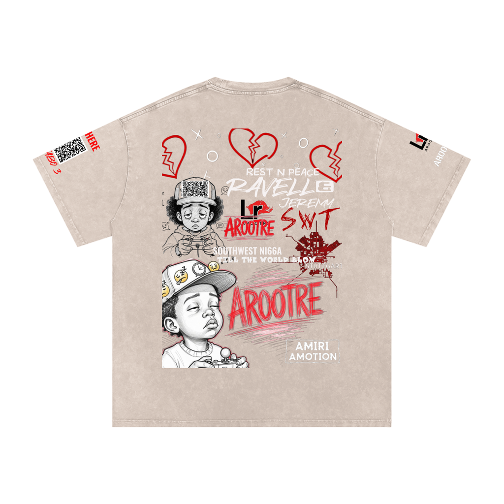 Snow Washed Oversized Cotton T-Shirt