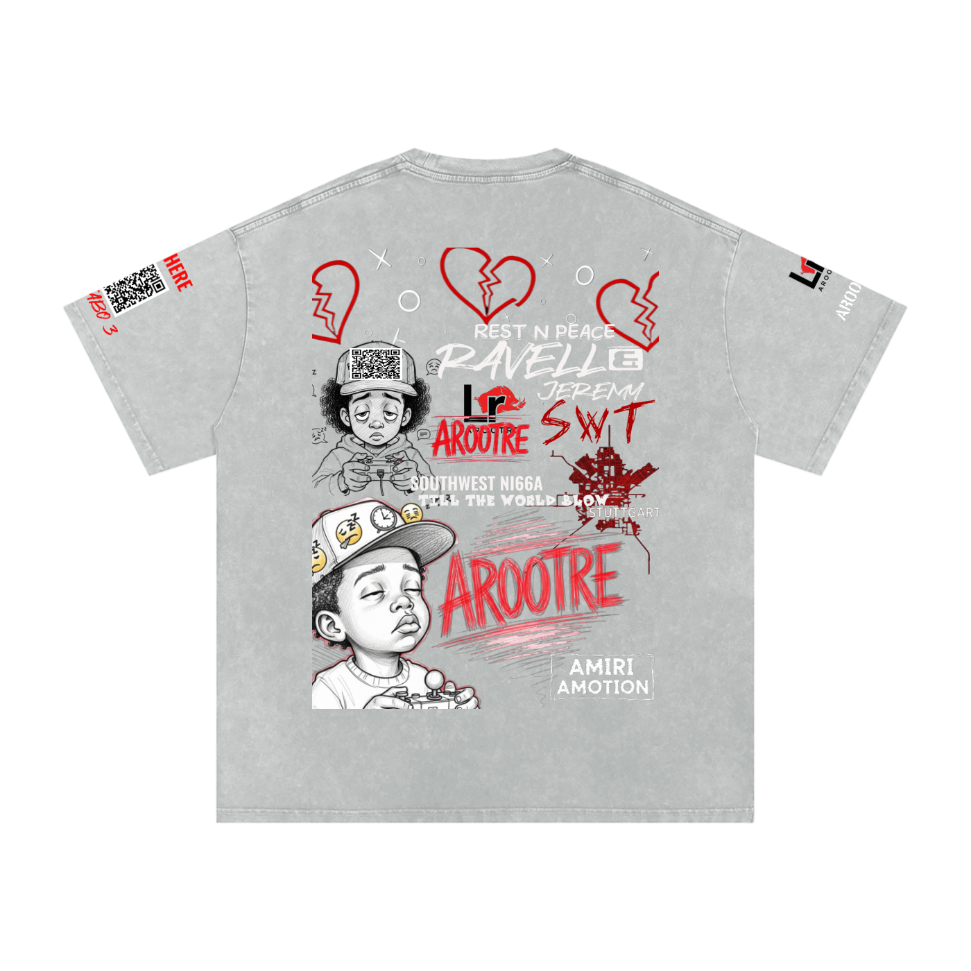 Snow Washed Oversized Cotton T-Shirt