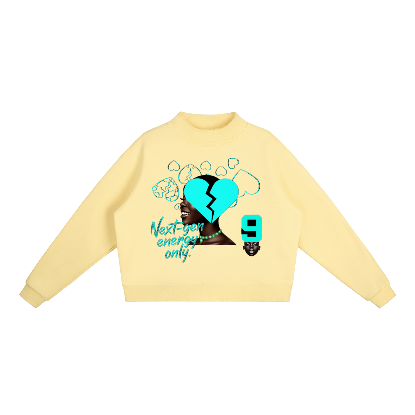 Essential Fleece Mock-Neck Crew Sweatshirt