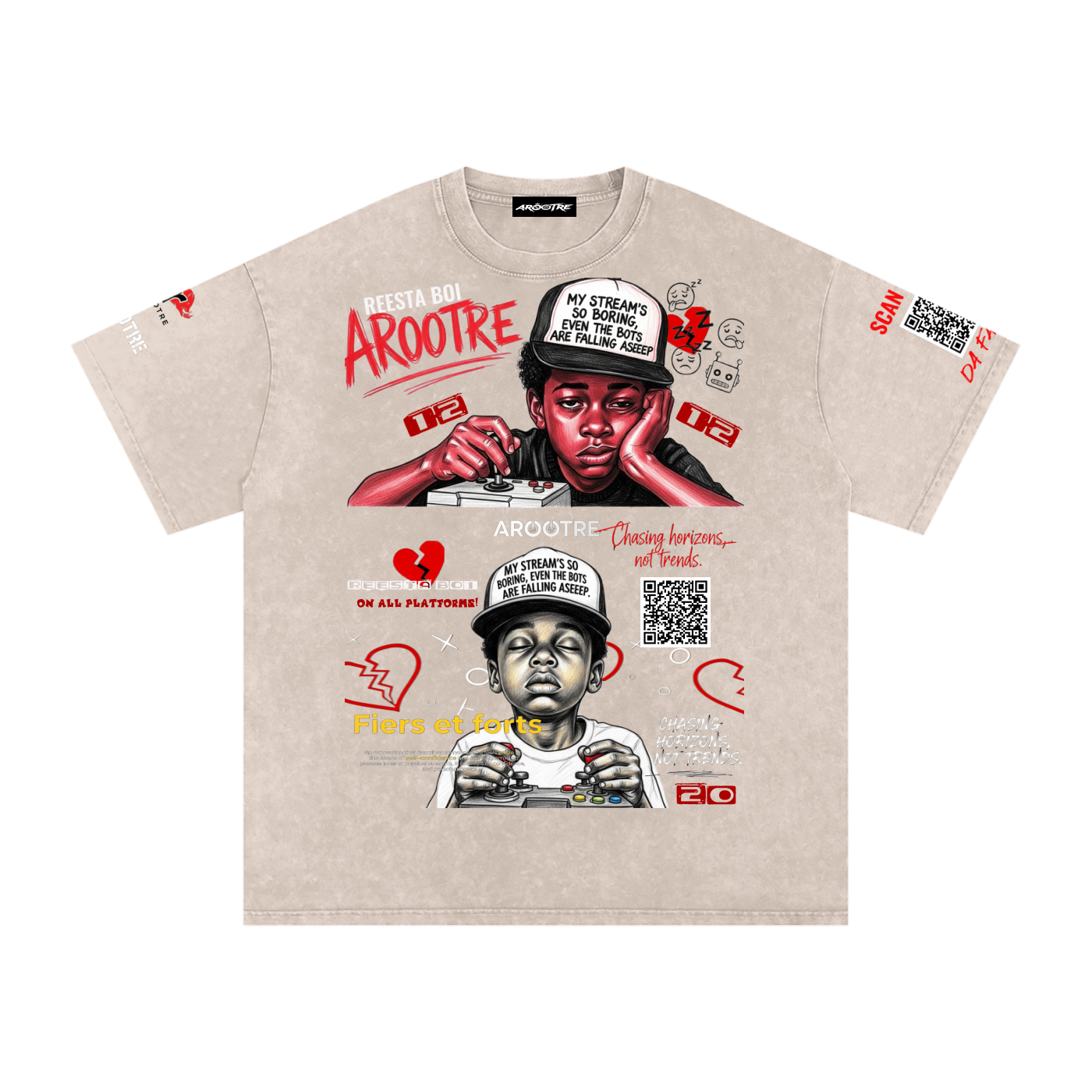 Snow Washed Oversized Cotton T-Shirt