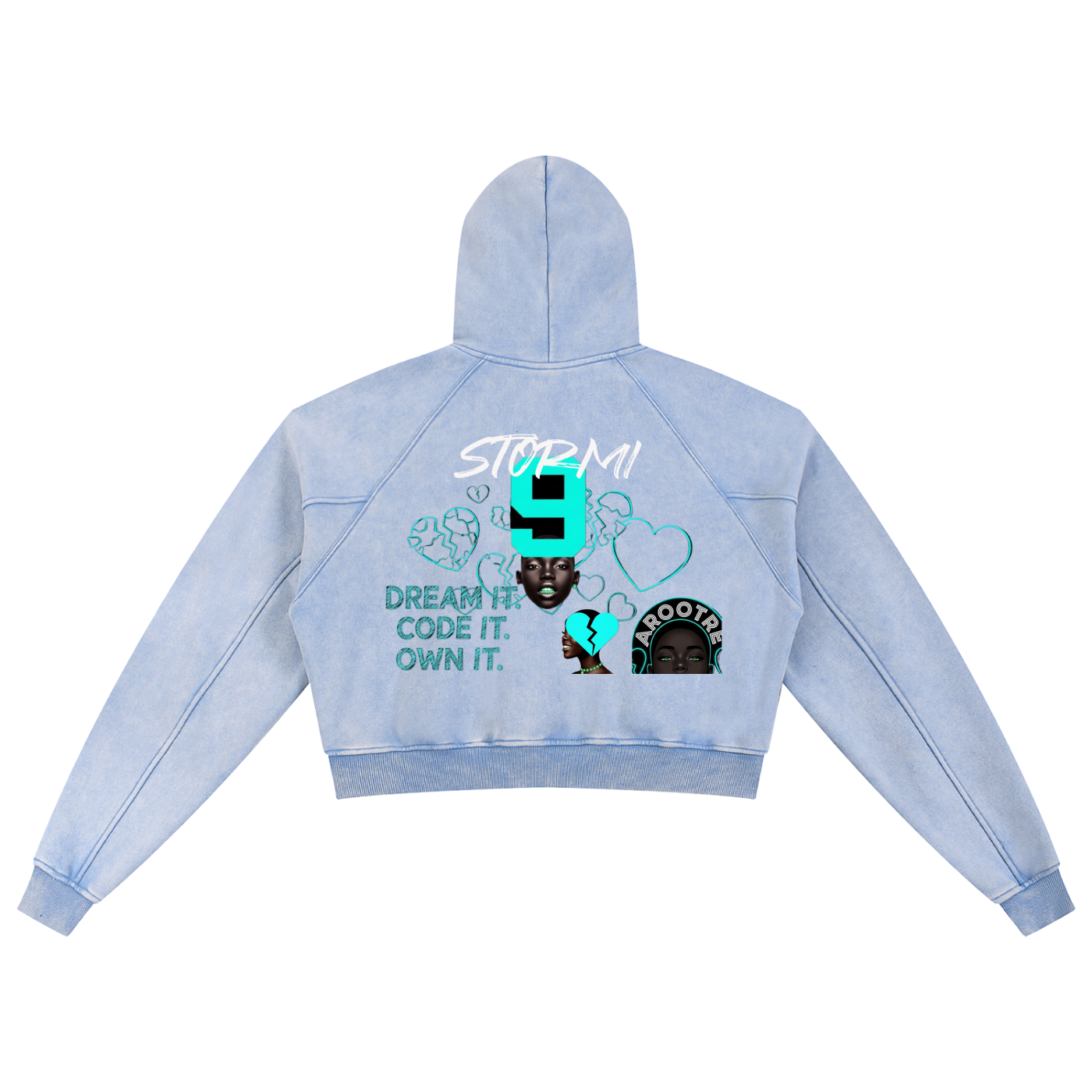 Snow Washed Cropped Hoodie