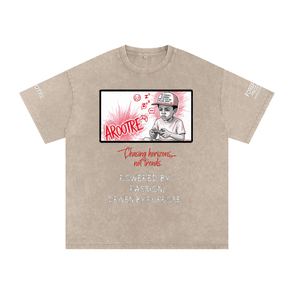 Snow Washed Oversized Cotton T-Shirt