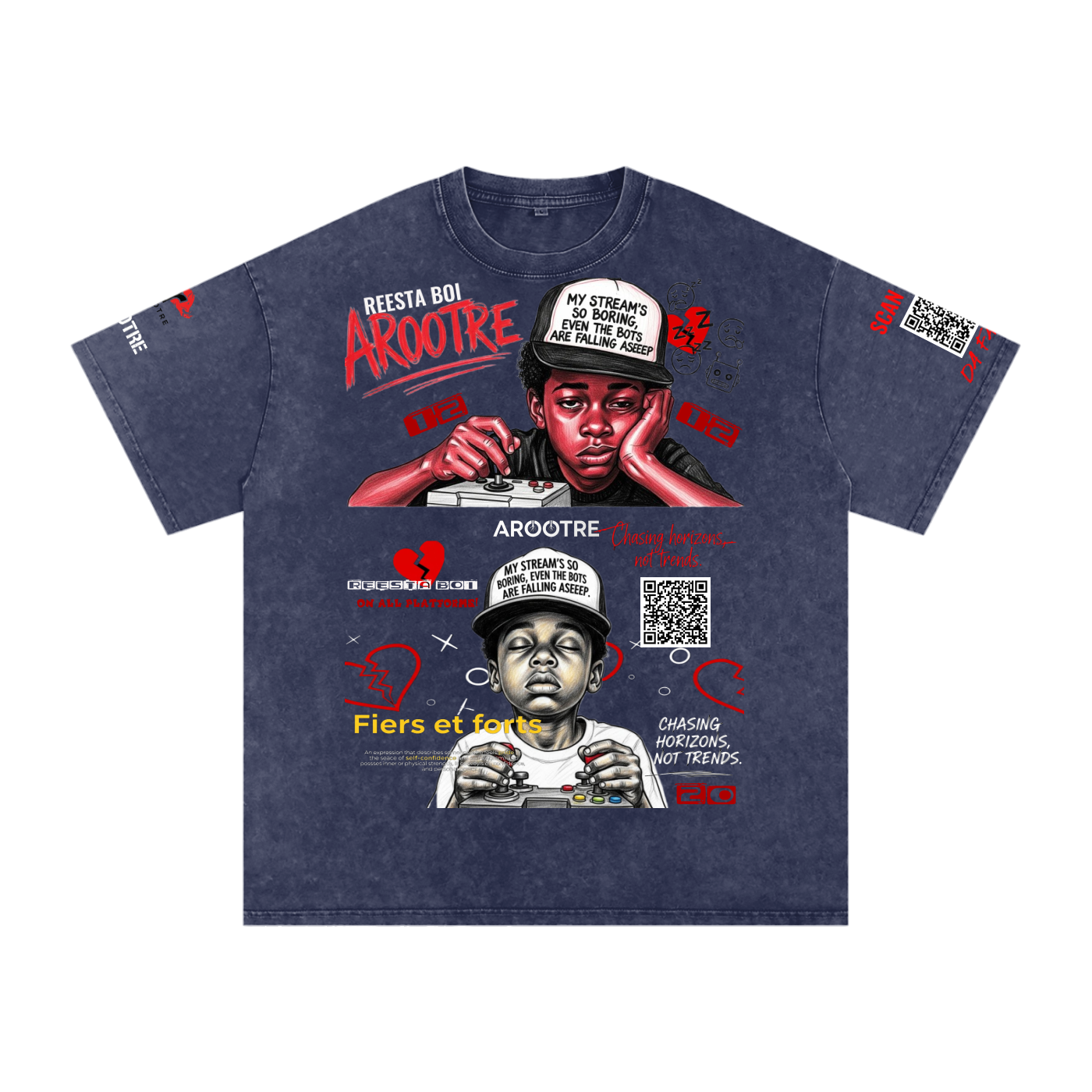 Snow Washed Oversized Cotton T-Shirt