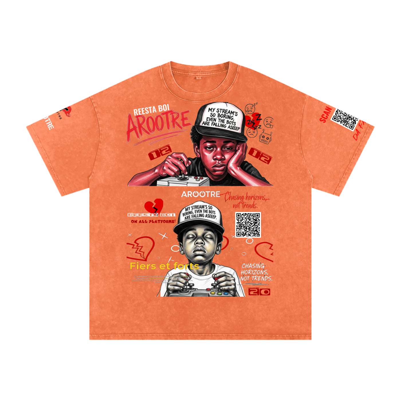 Snow Washed Oversized Cotton T-Shirt