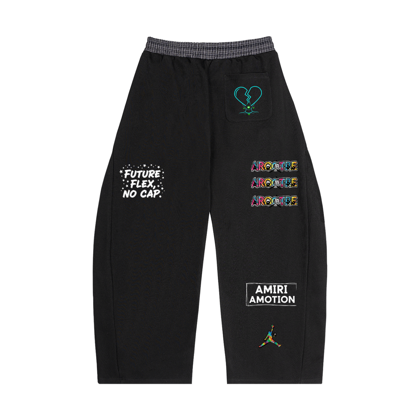 Plaid Waistband Barrel Sweatpants