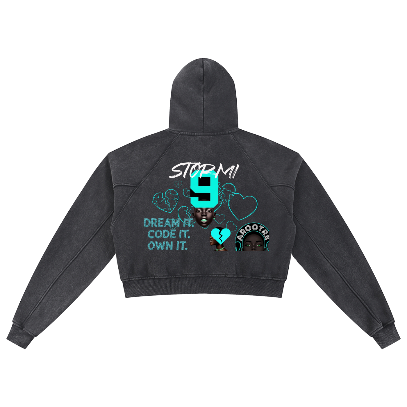 Snow Washed Cropped Hoodie