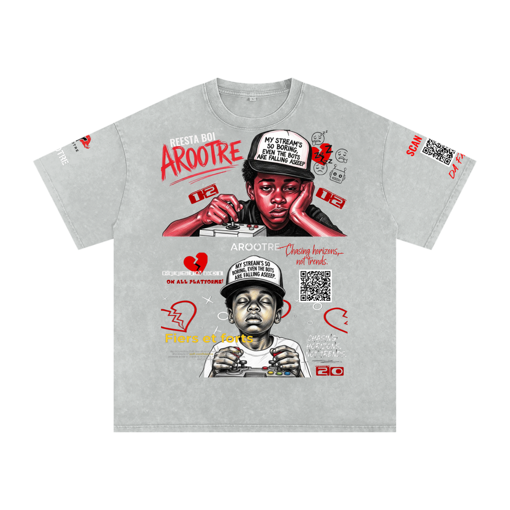 Snow Washed Oversized Cotton T-Shirt