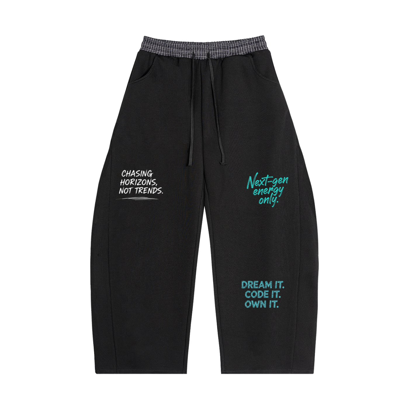 Plaid Waistband Barrel Sweatpants